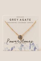 Francesca's Alice Semi Precious Pendant Necklace - Gray