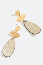 Francesca's Sidney Leather Teardrop Earrings - Gold
