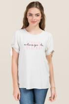 Alya Always Be Kind Tie Sleeve Graphic Tee - Ivory