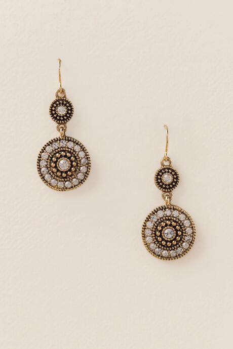Francesca's Tatyana Double Circle Drop Earring - Gold
