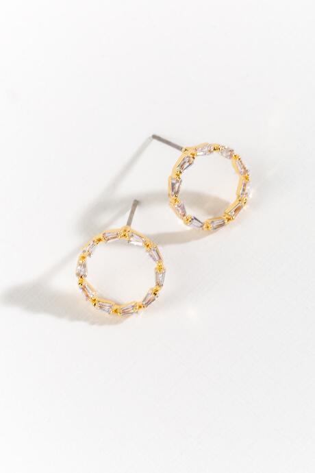 Francesca's Fay Floating Cz Stud Earrings - Crystal