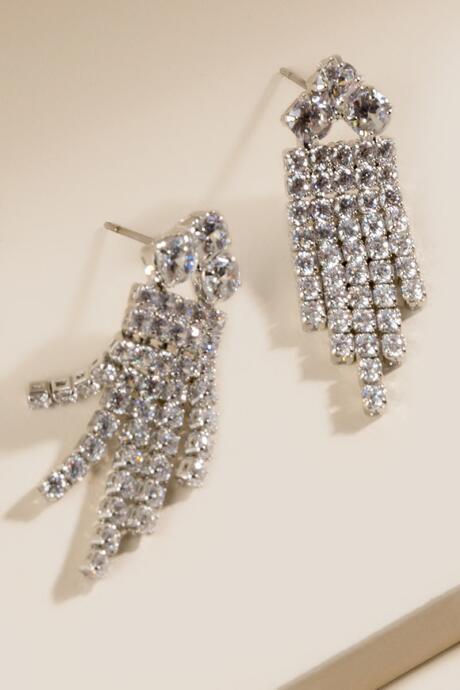 Francesca's Gabriella Linear Crystal Earrings - Crystal