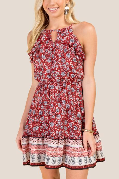 Francesca's Chastity Ruffle A-line Dress - Cinnamon