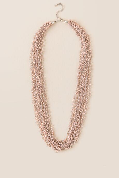 Francesca's Gemma Thread Seed Bead Necklace In Blush - Blush