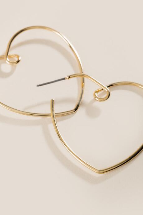 Francesca's Havana Heart Hoop Earrings - Gold