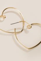 Francesca's Havana Heart Hoop Earrings - Gold