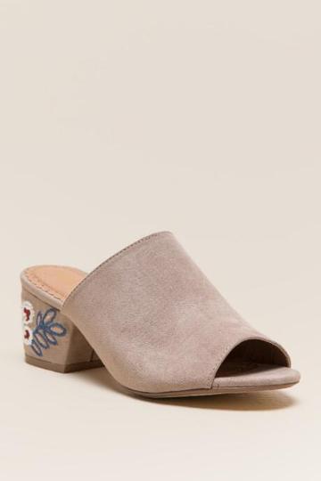 Restricted Funkytown Embroidered Mule - Tan