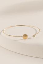 Francesca's Paige Thin Wire Open Cuff Bracelet - Gold