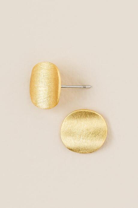 Francesca's Jazmine Circle Button Stud - Gold