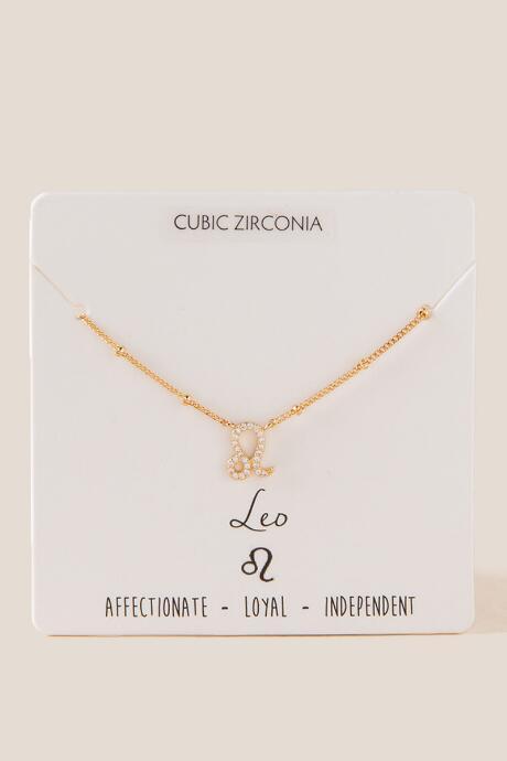 Francesca's Leo Pendant Necklace - Gold