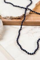 Francesca's Luxe Collection Double Wrap Necklace In Navy - Navy