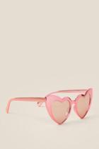 Francesca's Girl Next Door Heart Sunglasses - Pink