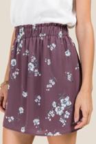 Francesca's Janna Paperbag Waist Skirt - Vintage Purple