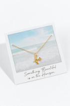 Francesca's Polaroid Airplane Pendant Necklace - Gold