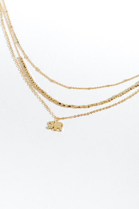 Francesca's Neveah Elephant Layered Necklace - Gold