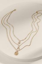 Francesca's Chessie Multi Strand Pendant Necklace - Gold