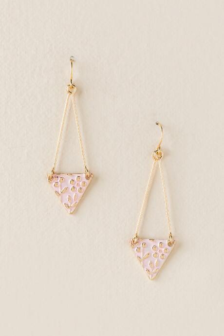 Francesca's Gaby Triangle Drop Earring - Pink