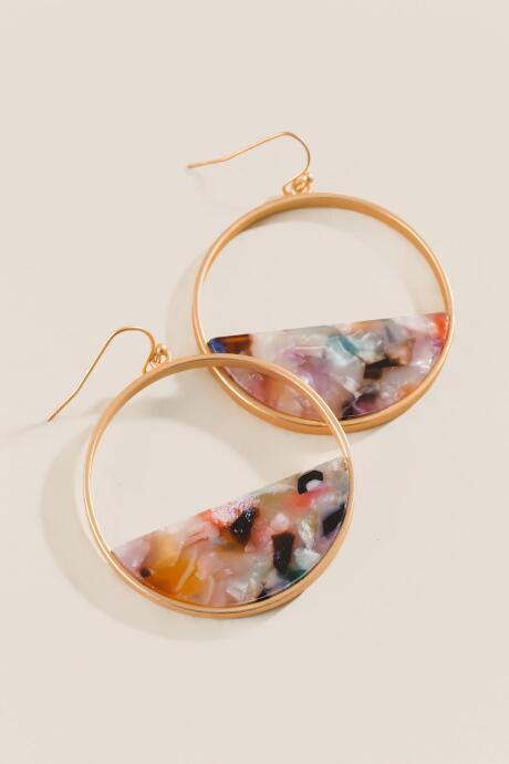 Francesca's Serena Circle Drop Earrings - Multi