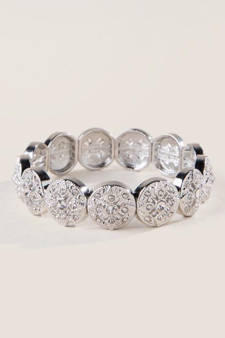 Francesca's Sonya Filigree Stretch Bracelet - Silver