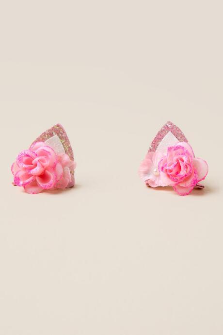 Francesca's Margo Cat Ear Clips - Pink