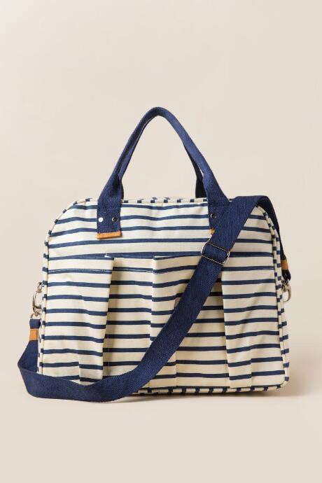 Francesca's Hudson Striped Weekender Bag - Navy