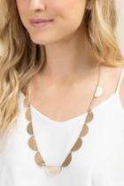 Francesca's Brielle Worn Crescent Necklace - Gold