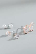 Francesca's Haley Cubic Zirconia Stud Earring Set - Crystal