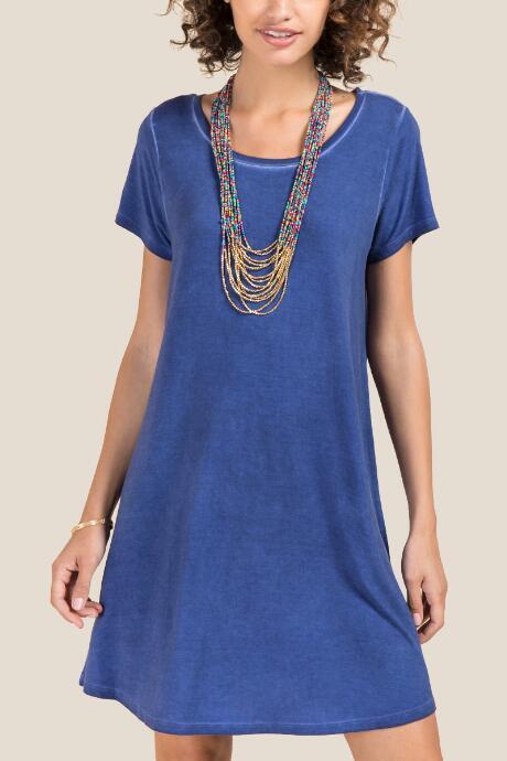 Francesca Inchess Caden Mineral Wash Shift Dress - Navy