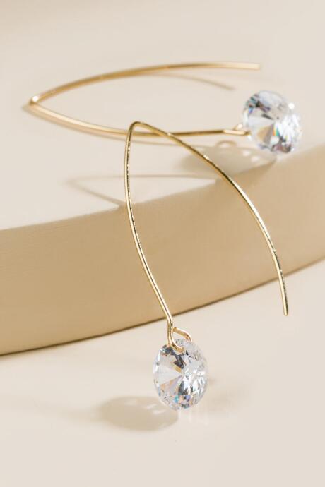 Francesca's Alanna Floating Cz Drop Earrings - Crystal