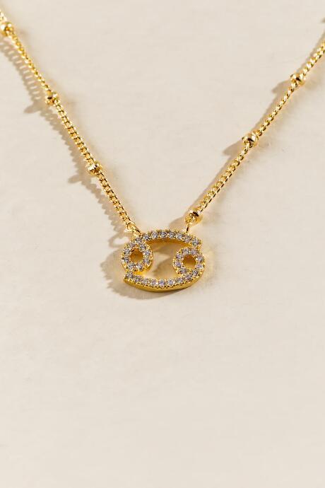 Francesca Inchess Cz Zodiac Cancer Pendant Necklace - Gold