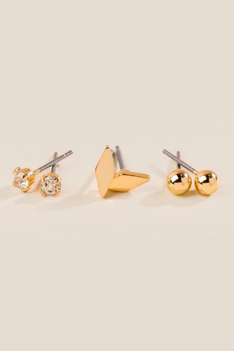 Francesca's Kalli Stud Earring Set - Gold