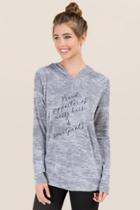 Sweet Claire Proud Supporter Messy Hair Sweats Hoodie - Heather Gray