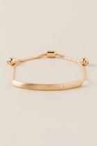 Francesca's Hadley Cubic Zirconia Pull Tie Bracelet - Gold