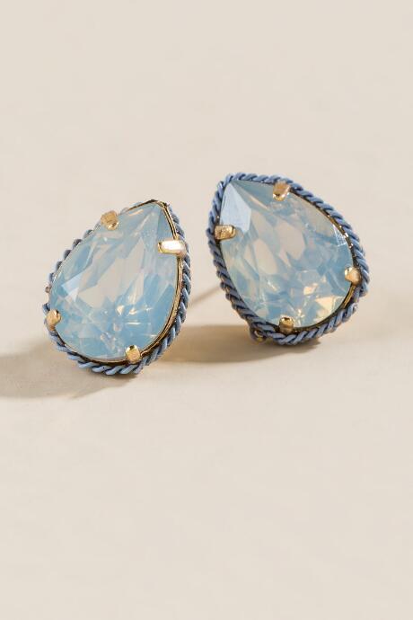 Francescas Dahlia Iridescent Opal Studs - Periwinkle