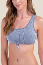 Francesca's Stella Front Knot Swimsuit Top - Navy