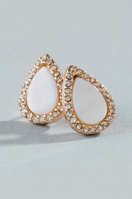 Francesca's Sailor Mother Of Pearl Teardrop Studs - Pearl