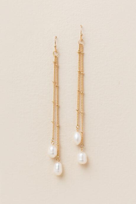 Francesca's Carlene Pearl Chain Linear Earring - Pearl