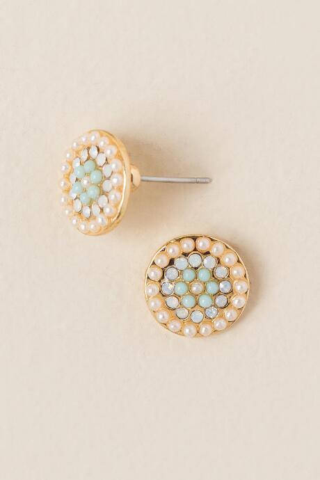 Francesca's Corinne Pearl Circle Stud Earring - White
