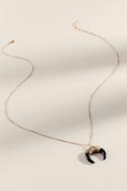 Francesca's Reagan Bullhorn Pendant Necklace - Black