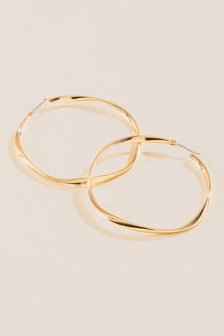 Francesca's Jill Twisted Hoops In Gold - Gold
