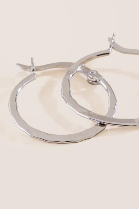 Francesca's Nylah Sterling Hoop Earrings - Silver