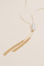 Francesca's Lailia Howlite Tassel Necklace - White