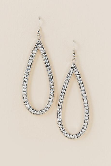 Francesca's Solange Open Teardrop Earring - Silver