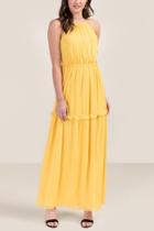 Francesca's Charlotte Ruffle Tiered Maxi Dress - Sunshine