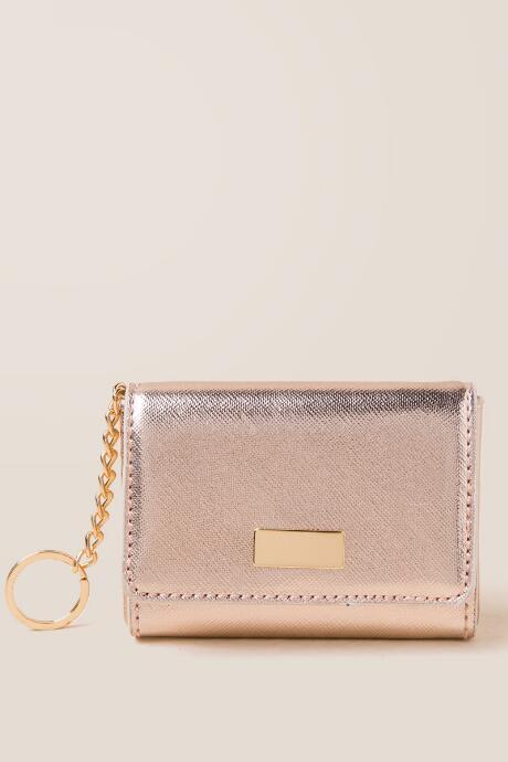 Francesca Inchess Bridget Metallic Wallet Card Case - Rose/gold