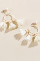 Francesca's Delia Raffia Drop Earrings - Ivory