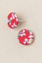 Francesca's Kate Floral Button Stud Earring - Red