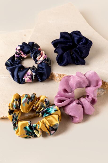 Francescas Cadence Floral Scrunchie Set - Marigold