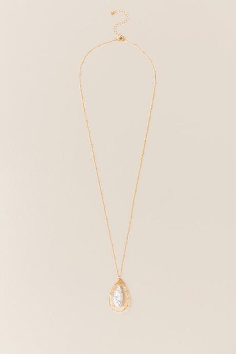 Francesca Inchess Elle Caged Howlite Pendant - White