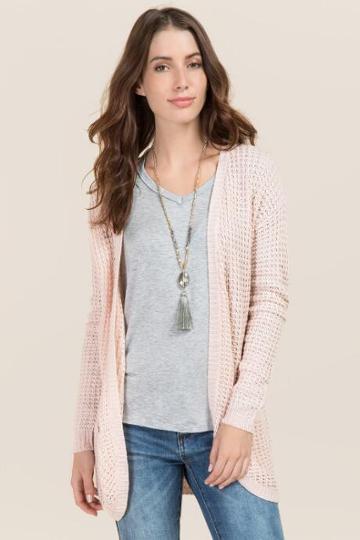 Blue Rain Melania Round Hem Cardigan - Blush